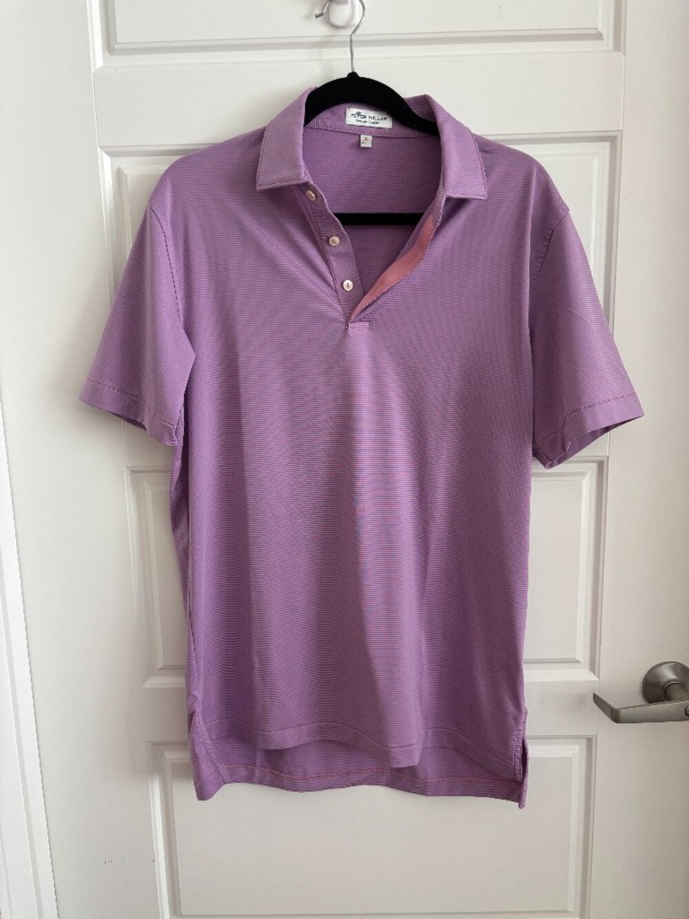 Peter Millar Summer Comfort Purple Striped Polo